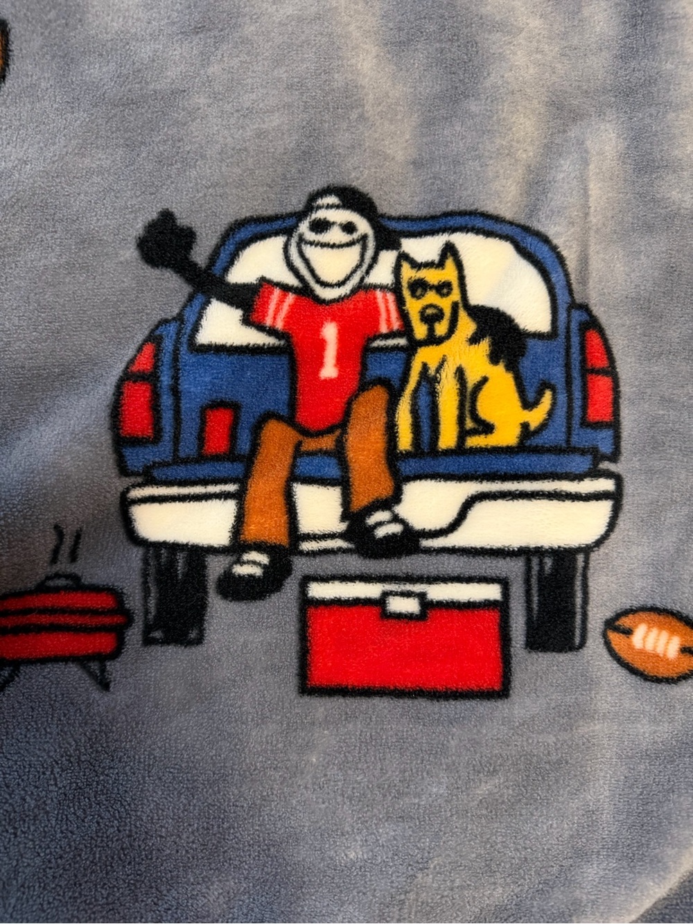 NWOT Life Is Good Plush Throw Blanket Jake Rocket Football Tailgate Party Fall - Picture 6 of 9